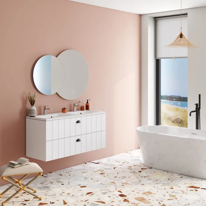 LILEA Meuble sous-vasque 120 cm double vasque