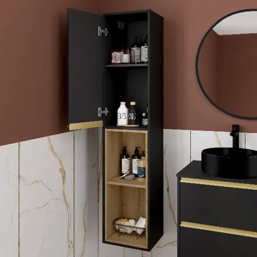 VOLEA Colonne 35 cm 1 porte ouverture gauche + 2 niches