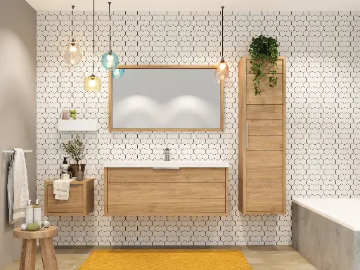 SORENTO Meuble sous-vasque 120 cm siphon centré