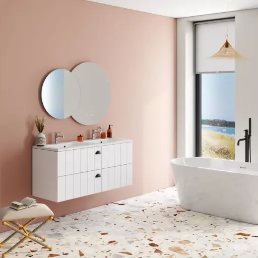 LILEA Meuble sous-vasque 120 cm double vasque